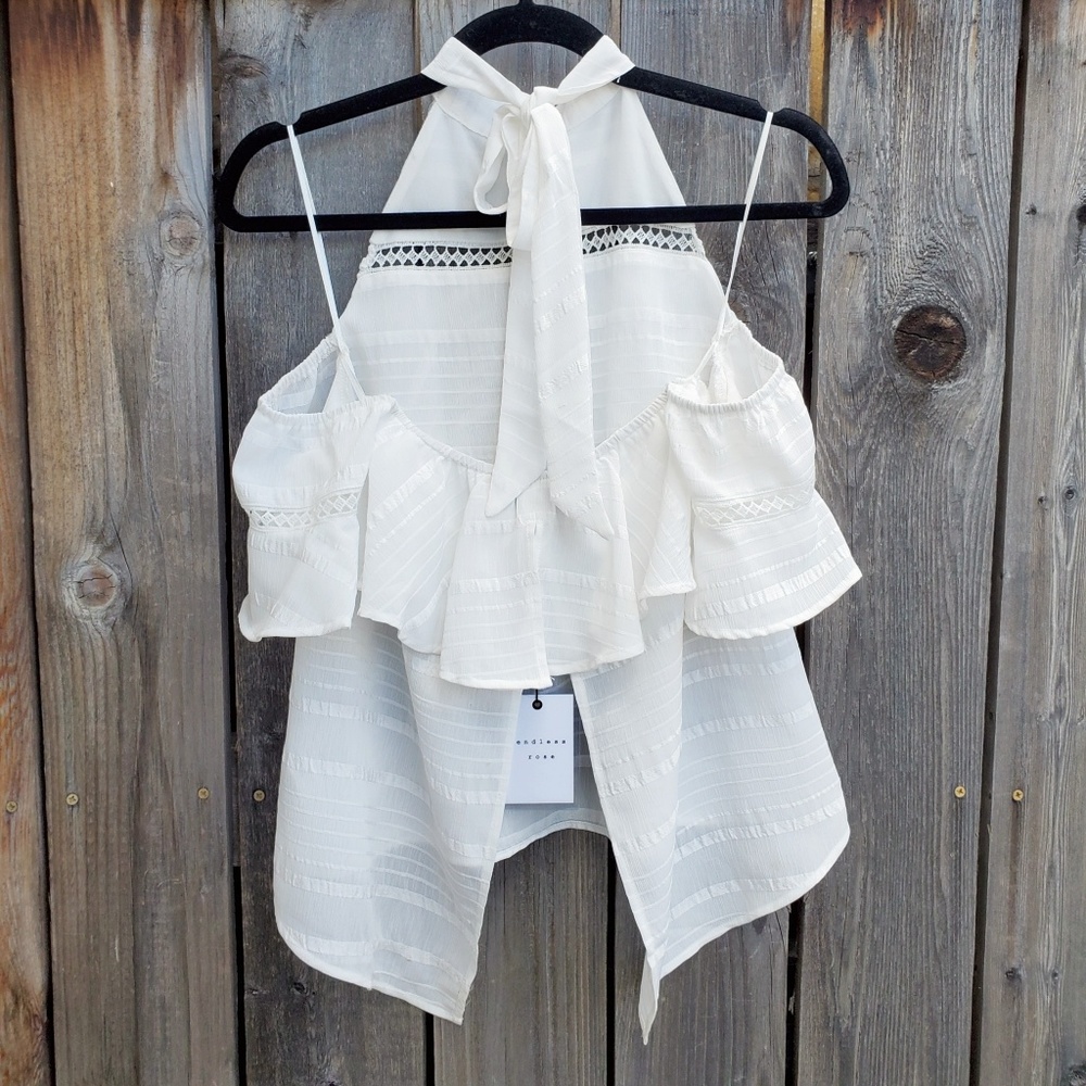 NWT Revolve Endless Rose Halter Cold Shoulder Top - Picture 4 of 6